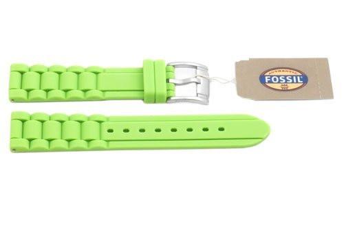 Fossil Lime Green Silicone Logo Imprinted 18mm Watch Strap