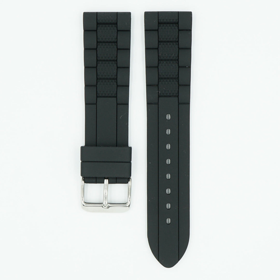 Black Silicone Link Watch Strap image