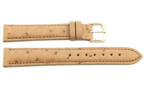 Hadley Roma Natural Genuine Ostrich Leather Watch Strap