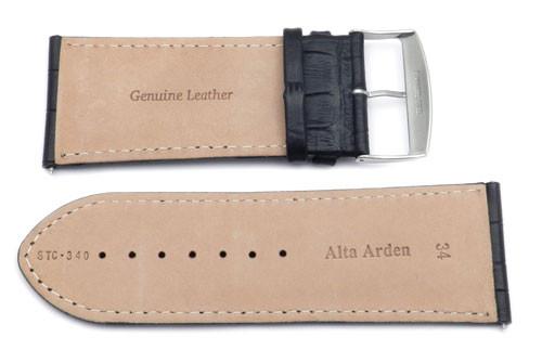 Genuine Leather Crocodile Grain Texture Extra Wide 34mm Watch Band image