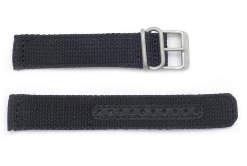 Seiko Chronograph Black Nylon 18mm Watch Band