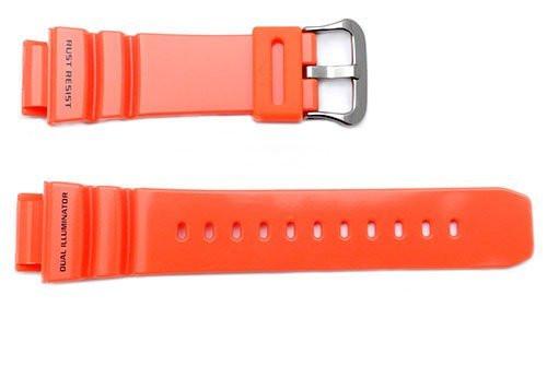 Genuine Casio Orange Resin Dual Illuminator 26.5/21mm Watch Band- 10311635