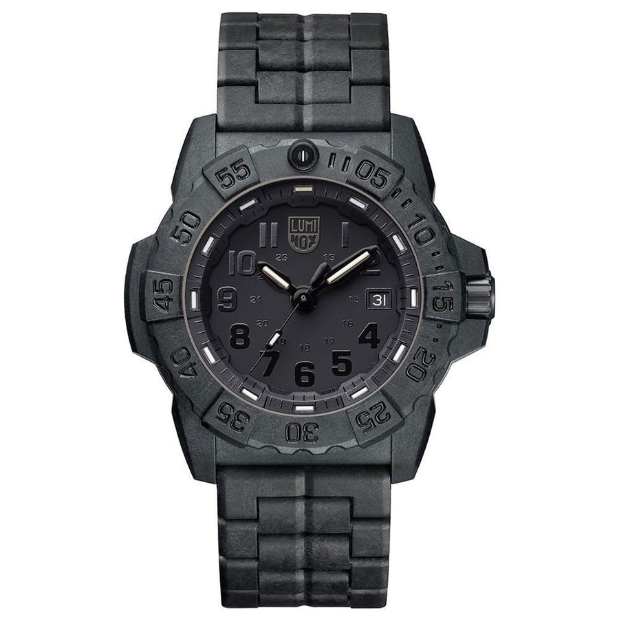 Luminox Men's Navy SEAL XS.3502.BO.F Trident Diver's Blackout Watch image