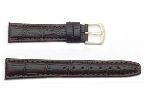 Hadley Roma Brown Calfskin Alligator Grain Leather Watch Band