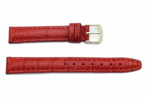 Hadley Roma Red Calfskin Alligator Grain Leather Watch Band