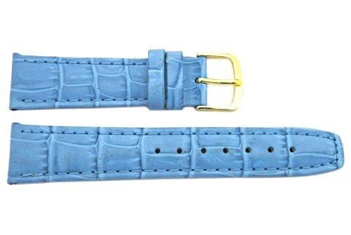 Hadley Roma Light Blue Calfskin Alligator Grain Leather Watch Band