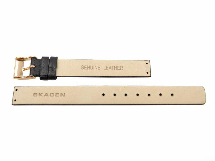 Genuine Skagen Dark Brown Leather 12mm Watch Strap - Screws image