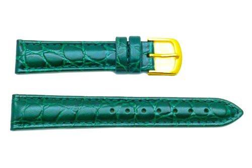 Hadley Roma Crocodile Grain Green Textured Leather Watch Band