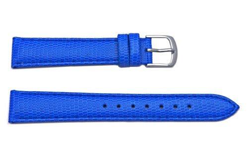 Hadley Roma Java Lizard Grain Blue Textured Leather Long Watch Strap