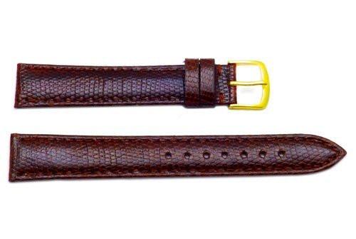 Hadley Roma Genuine Java Lizard Brown Watch Band Long