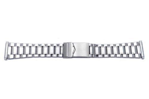 Hadley Roma Men's Stainless Steel Brushed and Polished Watch Bracelet Size 18-22mm