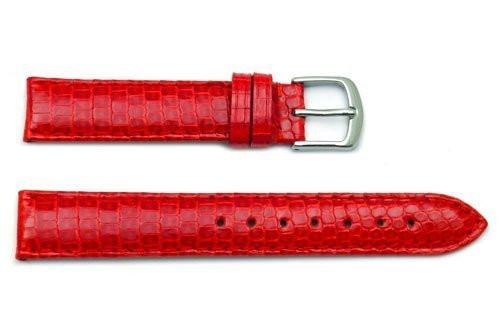 Hadley Roma Red Genuine Java Lizard Light Padding Thin Watch Band