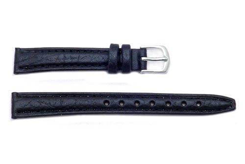 Hadley Roma Black Light Padding Textured Leather Watch Band