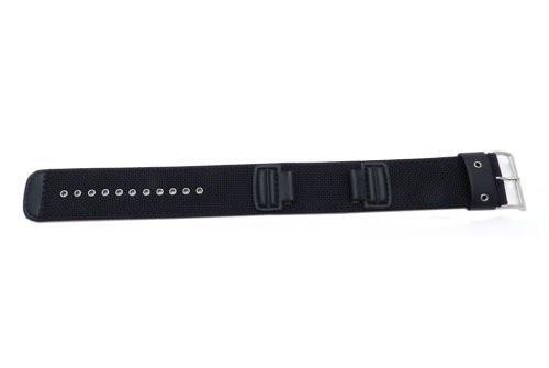 Genuine Casio Black Leather And Ballistic Style Textile Watch Strap - 10202000