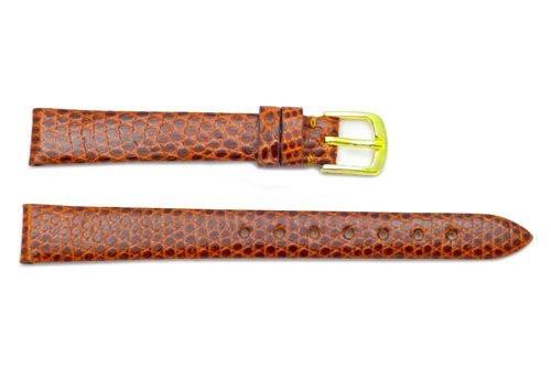 Hadley Roma Genuine Java Lizard Flat Elegant Tan Watch Strap