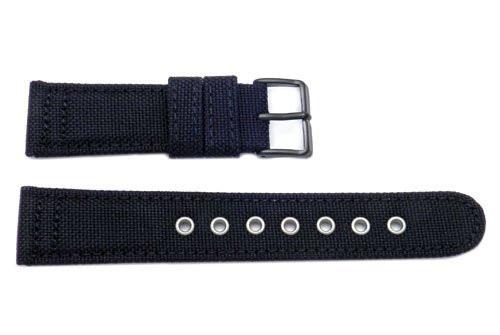 Genuine Citizen Black Nylon and Leather 22mm Watch Strap