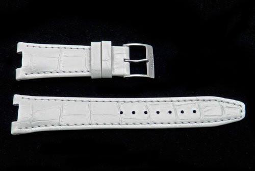 Seiko Coutura White Textured Calfskin Alligator Grain 20/9mm Watch Strap