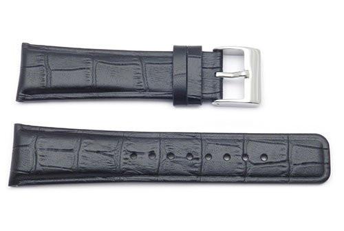 Kenneth Cole Genuine Leather Black Crocodile Grain Square Tip 24mm Watch Strap