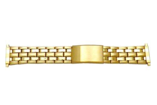 Hadley Roma Mens Brushed And Polished Gold Tone Straight Squeeze Watch Bracelet