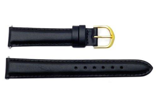 Timex Ladies Black Genuine Leather Padded Calfskin 16mm Watch Band