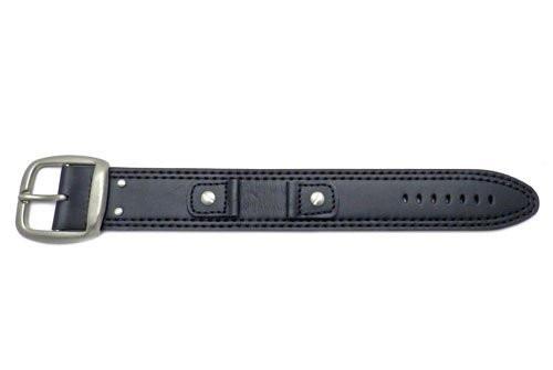 Hadley Roma Smooth Oil Tan Black Leather Cuff Band