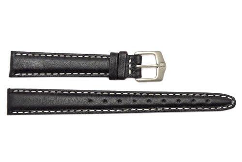 Genuine Wenger Long Ladies Black Field Issue 14mm Leather Watch Strap