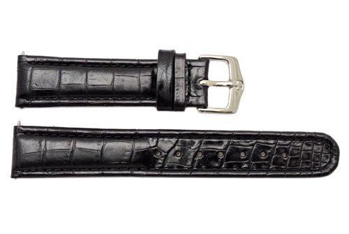 Genuine Wenger Black Alligator Grain 20mm Leather Watch Strap