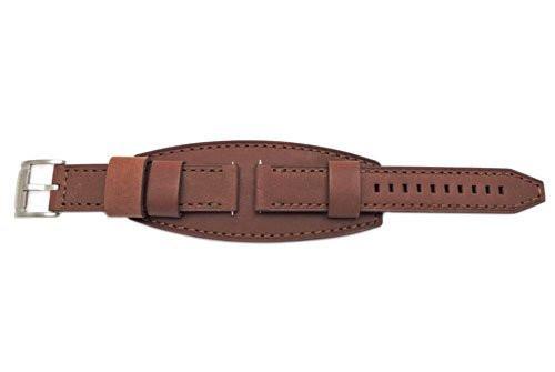 Fossil Brown Textured Leather 22mm Keaton Watch Cuffband