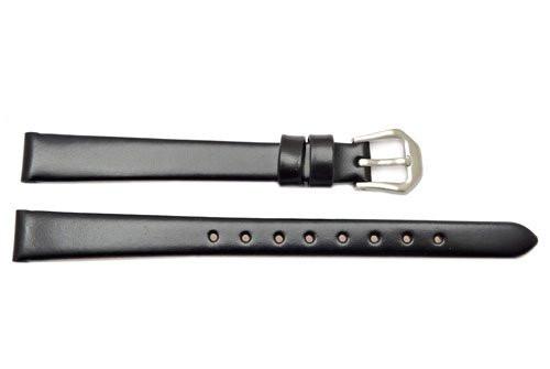 Kenneth Cole Ladies 10mm Leather Smooth Black Watch Strap image