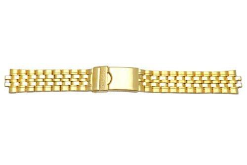 Pulsar Gold Tone Fold-Over Clasp With Safety 18mm Watch Bracelet