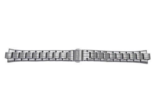 Pulsar Stainless Steel Ladies Fold-Over Clasp With Push Button Watch Bracelet