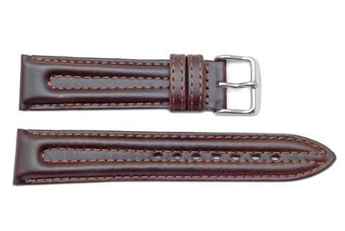 Seiko Brown Genuine Padded Leather 20mm Watch Band