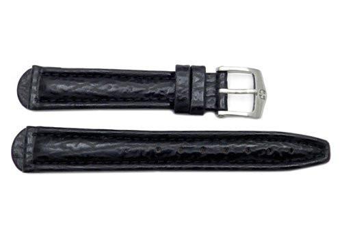 Genuine Wenger Ladies Black Sharkskin 16mm Leather Watch Strap