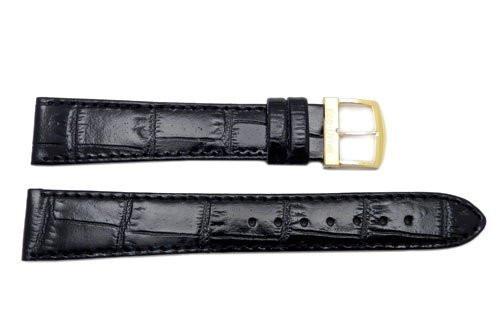 Citizen Black Leather Alligator Grain 19mm Long Watch Band