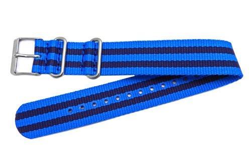 Timex Weekender Blue With Navy Blue Stripe Nylon Nato Style 20mm Watch Strap