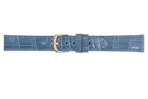 Hadley Roma Light Blue Genuine Shiny Alligator Ladies Watch Strap