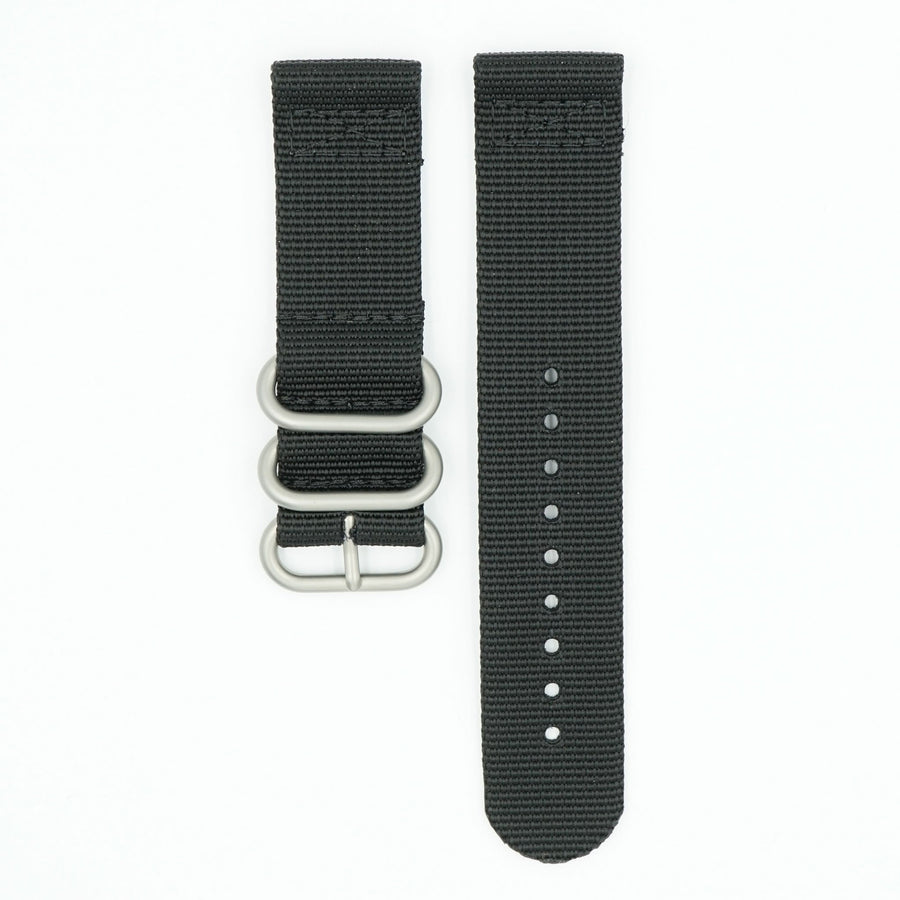 Two Piece Ballistic Nylon Watch Strap - Black image