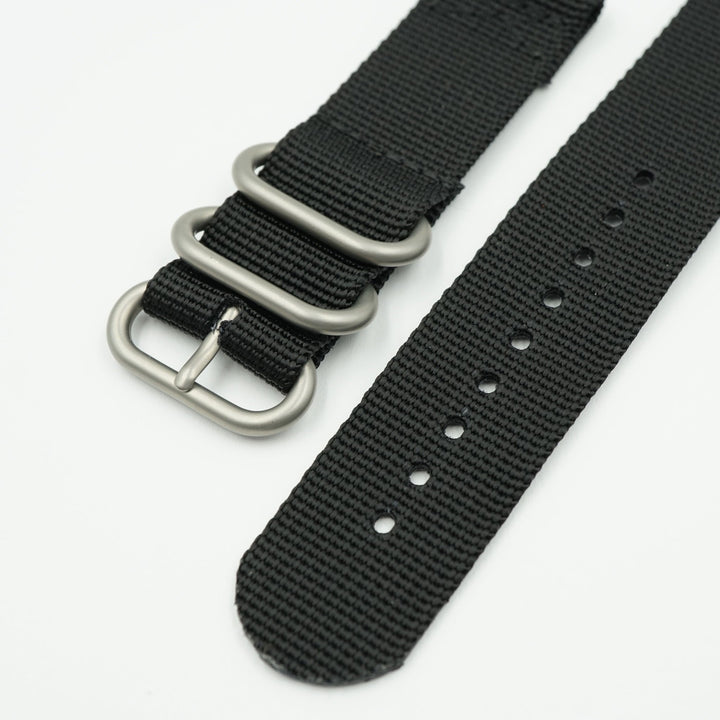 Two Piece Ballistic Nylon Watch Strap - Black image