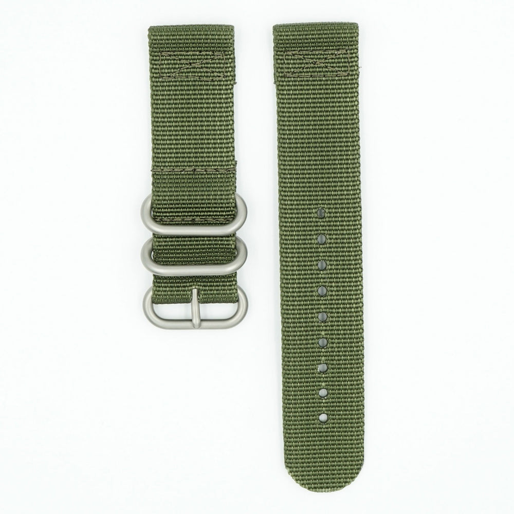 Two Piece Ballistic Nylon Watch Strap - Olive image