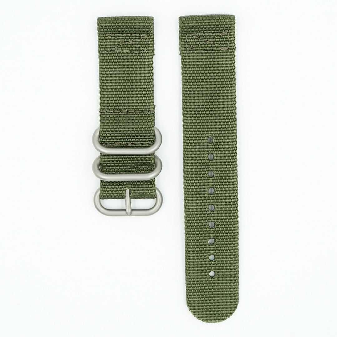 Two Piece Ballistic Nylon Watch Strap - Olive image