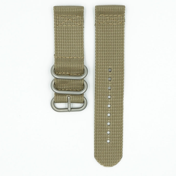 Two Piece Ballistic Nylon Watch Strap - Khaki image