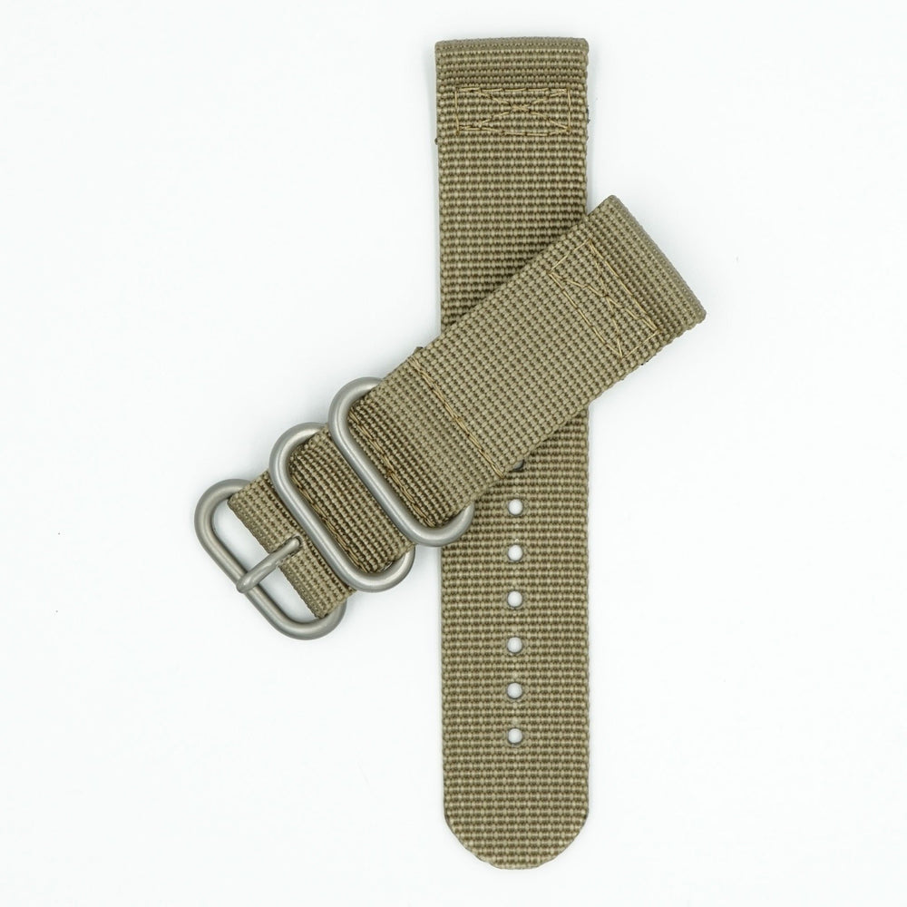 Two Piece Ballistic Nylon Watch Strap - Khaki image