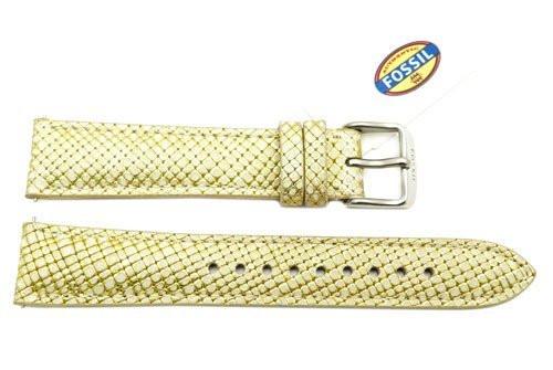 Fossil Gold Soft Embossed Genuine Leather 18mm Watch Strap