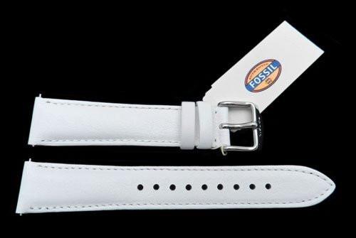 Fossil White Genuine Leather 18mm Watch Strap