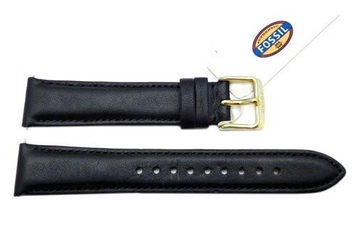 Fossil Black Genuine Leather 18mm Watch Strap