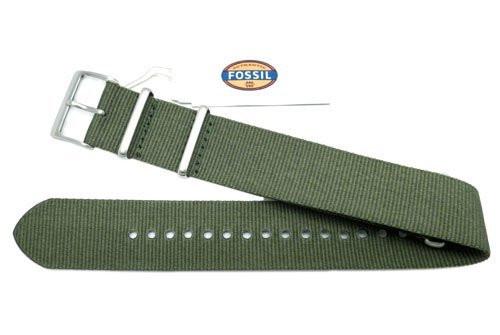 Genuine Fossil Green Nylon 22mm Watch Strap