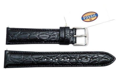 Fossil 18mm black leather clearance watch strap