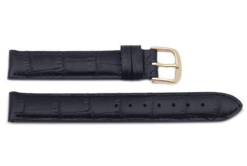 Hadley Roma Alligator Grain Black Italian Calfskin Long Watch Band