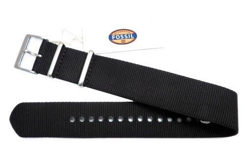 Genuine Fossil Black Nylon 22mm Watch Strap