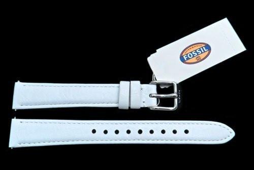 Fossil White Genuine Leather 14mm Watch Strap